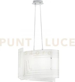 Lampadario a sospensione concept bianca 2 luci attacco e27 45x130cm...