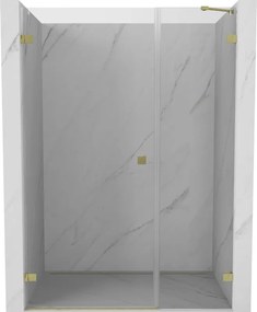 Mexen Lunar-B porta doccia a battente sinistra 150 cm, trasparente, dorato spazzolato - 832S-150-050-55-00-L