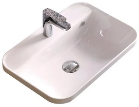 Lavabo d'appoggio rettangolare Eklettica H 18 cm in ceramica bianco
