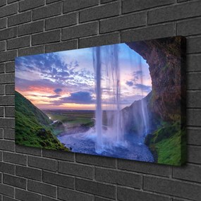 Quadro su tela Paesaggio della cascata 100x50 cm