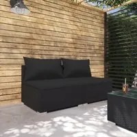 Set Divani da Giardino 2 pz con Cuscini in Polyrattan Nero 3101392