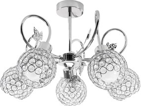 Lampadario in cristallo con foglie in metallo APP636-5C