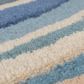 Tappeto blu in lana tessuto a mano 160x230 cm Abstract Flow - Flair Rugs