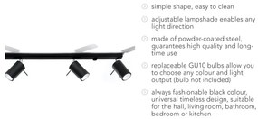 Apparecchio da soffitto nero 4L Etna - Sollux