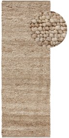 benuta Pure Tappeto di lana Finn Beige 70x200 cm - Tappeto fibra naturale