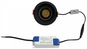 Faro LED da Incasso 12W, Orientabile CRI92 Foro 75mm, Nero, CCT UGR11 Colore Bianco Variabile CCT