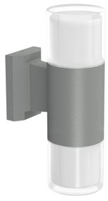 Applique Cilindrica Bidirezionale Grigia, IP54 con 2 basi GU10 Base GU10
