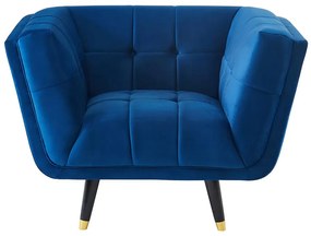 Poltrona in Velluto Blu notte - SAMANTHA II