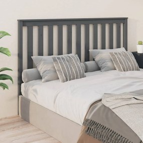 Testiera Per Letto Grigia 166x6x101cm İn Legno Massello Di Pino /