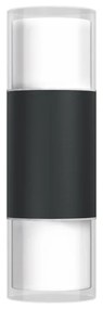 Applique Cilindrica Bidirezionale Nera, IP54 con 2 basi GU10 Base GU10