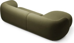 Divano angolare verde (con penisola a sinistra/con chaise lounge) con rivestimento in velluto Kate – Micadoni