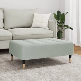 Poggiapiedi grigio chiaro 77x55x31 cm in velluto