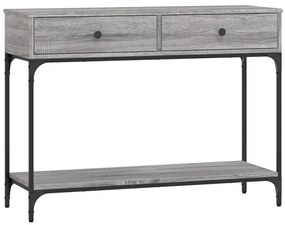 Tavolino consolle grigio sonoma 100x34,5x75cm legno multistrato
