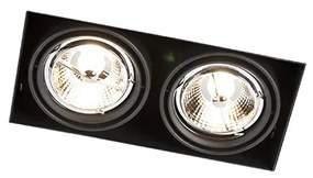 Faretto incasso nero GU10 AR70 senza cornice 2 luci - Oneon