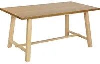 Tavolo da pranzo in legno chiaro MDF Rubber Wood 160 x 90 cm Gambe in legno Piano rettangolare impiallacciato Finitura naturale Cucina minimalista scandinava