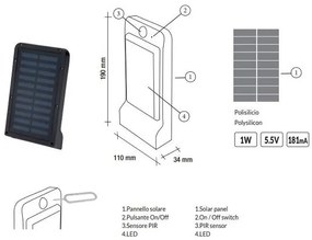 Vivida solar panel 6w 160lm ip44 6000k