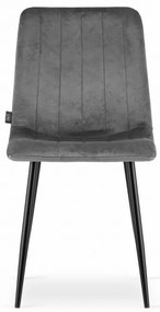 Set di 4 sedie in velluto grigio LAVA