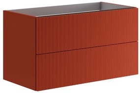 Mobile da bagno sotto lavabo Opera rosso opaco L 89.5 x H 50 x P 45.5 cm 2 cassetti, lavabo non incluso