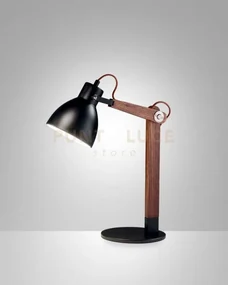 Sveva lampada da lettura da tavolo nera/noce in metallo e legno 1 ...