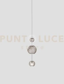 Oto sospensione peaa fume' rigato nickel satinato 1 luce attacco g9