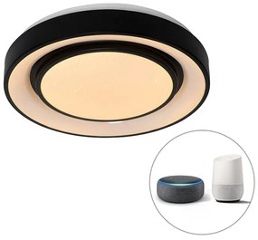 Plafoniera moderna nera 38 cm con LED e RGB - Jochie