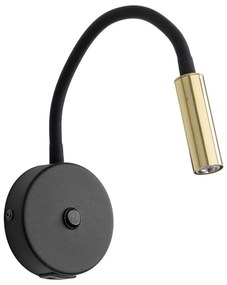 Lampada da parete con USB port LAGOS 1xG9/3W/5V nero/oro