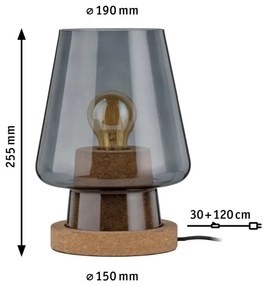 Paulmann 79736 - 1xE27/20W Lampada da tavolo IBEN 230V fumé