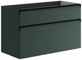 Mobile da bagno sospeso sotto lavabo Fusion L 99.5 x H 60 x P 45.5 cm verde opaco, 2 cassetti