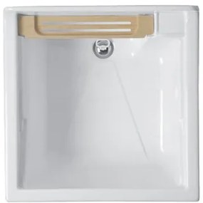 Colavene Jollywash mobile lavatoio 60x60 con cestello estraibile asse strofinatoio double face bianco lucido