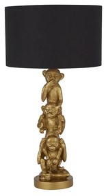 Lampada Da Scrivania Contemporanea Scimmia Policarbonato Oro Nero 1 Luce E27