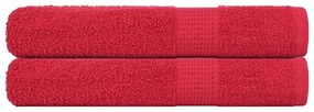 Asciugamani Per Sauna 2 Pz Rossi 80x200 Cm 360 G/m² 100% Cotone /