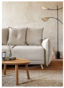 Divano letto angolare in velluto a coste beige (variabile) Lazy Lukka - Miuform