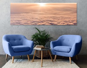 Quadro su tela – Tramonto dalla finestra dell'aereo