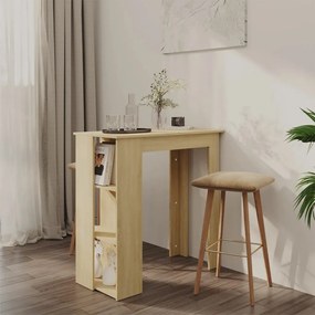 Tavolino Da Bar Con Ripiani Sonoma 102x50x103,5cm İn Truciolato /