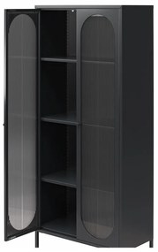 Vetrina in metallo nero 80x186x40 cm Luna - Støraa