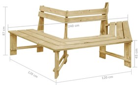 Panchina da giardino 240 cm in legno di pino impregnato