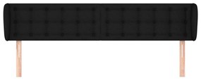 Testiera ad orecchio nera 163x23x78/88 cm in tessuto
