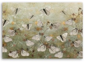Quadro su tela, Farfalle astratte nel prato