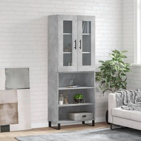 Credenza Grigio Cemento 69,5x34x180 Cm İn Legno Multistrato /