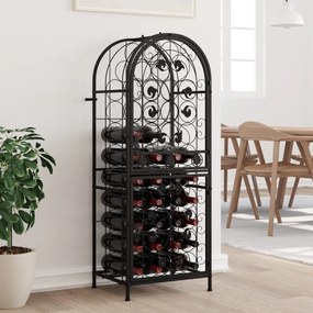 Portavini Da 41 Bottiglie Nero 45x36x120cm İn Ferro Battuto /