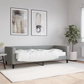 Divano Letto Con Materasso Grigio Chiaro 80x200 Cm İn Tessuto /