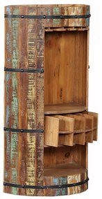 Scaffale per vino in legno riciclato colore naturale 8 bottiglie 60x115 cm Kaveri - Interia Home &amp; Living