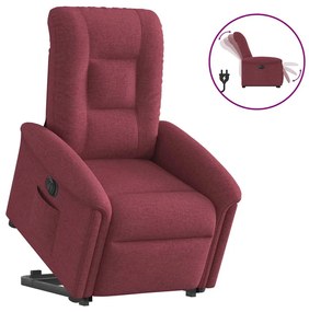 Poltrona Alzapersona Reclinabile Elettrica Rosso Vino Tessuto /