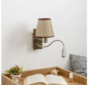 Brilagi - Applique a LED NUBILA 1xE27/25W/230V + LED/3W cromo/marrone