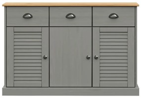 Credenza Cassetti VIGO 113x40x75 cm Legno Massello Pino Grigio