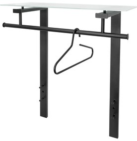 Attaccapanni da parete nero in metallo con scaffale 80 cm Dutch – Spinder Design