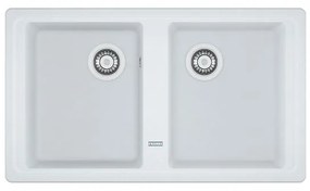 Lavello integrato 2 vasche in fragranite bianco FRANKE Boston L 50 x L 86 cm