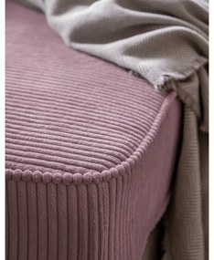 Chaise longue rosa polveroso (con penisola a destra) con rivestimento in velluto a coste Chic Charlotte – Miuform