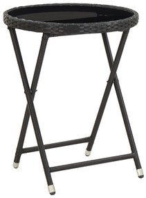 Set bistro da giardino 3 pezzi con cuscini rattan nero
