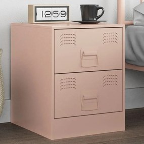 Comodino Rosa 34,5x39x44 Cm İn Acciaio /
